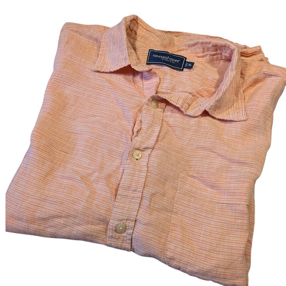 Vineyard Vines Peachy Pink Men's (XL) Shortsleeve Button Down Coastal Preppy